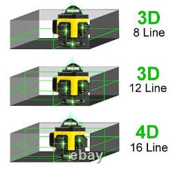 Auto-nivelage Rotary Niveau Laser Vert 16 Lignes 4d Cross Line Outil De Mesure Laser