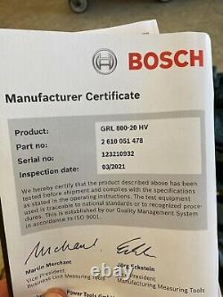 Bosch 800 Ft. Rotary Laser Level Complete Kit Auto-nivelage Grl 800-20hv