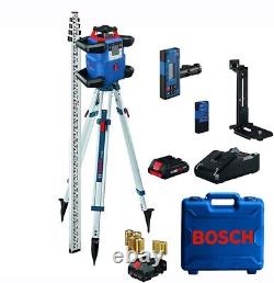 Bosch GRL4000-80CHVK-S Kit de nivellement laser rotatif automatique à faisceau rouge