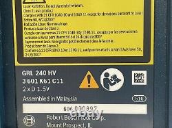 Bosch Grl240 Hv 800 Ft. Kit De Niveau Laser Rotatif Auto-nivellement Avec Boîtier De Transport