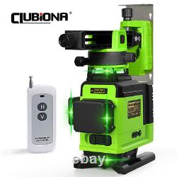CLUBIONA 16 Ligne 4D Niveau Laser Vert Puissant avec Télécommande pour Sol et Mur