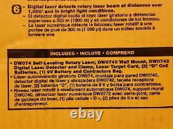 Dewalt Dw074kd 150ft Laser Rotatif À Nivellement Automatique Rouge Avec Détecteur, Pince Et Montage