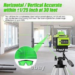 Elikliv 4D Green Beam 16 Lignes Niveau Laser 360° Auto-nivelant 4x360° Rotary Lift