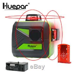 Huepar 360 Degrés Niveau Laser Rotatif Croix-rouge Ligne Laser Autolissant 3 Cercle