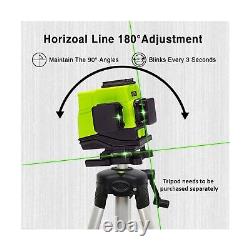 IE12,12 Lignes Faisceau Vert Rotatif à 360° Niveau Laser Auto-nivelant Horizontal & Vertical