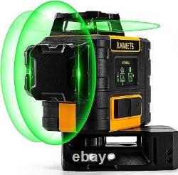 KAIWEETS 3D 3X 360° Niveau Laser Rotatif Vert à Auto-nivellement avec Batterie Lithium