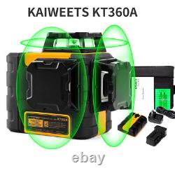 KAIWEETS Niveau Laser 3D Vert Rotatif à 360° avec Ligne de Niveau Auto-nivelante en Croix