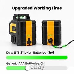 Kaiweets 360° Rotary Green Level Laser Self Leveling 7 Modes Cross Line 197ft
