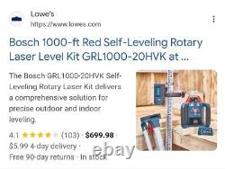 Kit de niveau laser rotatif auto-nivelant Botch 1000 Ft rouge