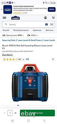 Kit de niveau laser rotatif auto-nivelant Botch 1000 Ft rouge