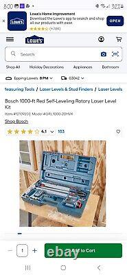 Kit de niveau laser rotatif auto-nivelant Botch 1000 Ft rouge
