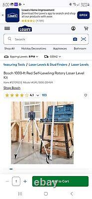 Kit de niveau laser rotatif auto-nivelant Botch 1000 Ft rouge