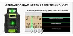 Laser Rotatif Huepar Niveau Vert Cross Line Laser Auto-niveautage Laser + Récepteur