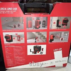 Leica Lino L6R Niveau automatique laser à lignes 3×360°, faisceau rouge Support de batterie supplémentaire