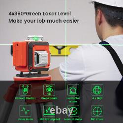 NOUVEAU Niveau laser rotatif croisé automatique à 16 lignes vertes 4D 360° avec mesure croisée