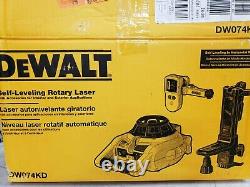 New Dewalt Dw074kd 100ft Self Leveling Rotary Laser Nivel Kit W Cas Clamp +
