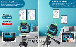 Niveau laser 4D Elikliv 16 lignes 360° auto-nivelant rotatif croix mesure à distance