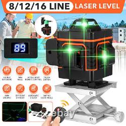 Niveau laser à ligne 8/12/16 avec lumière verte numérique de nivellement automatique à 360° Rotary xx.