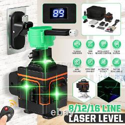 Niveau laser à ligne 8/12/16 lumière verte numérique auto-nivelante à rotation 360°