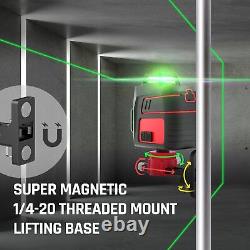 Niveau laser autolevelant 3x360° laser rotatif croisé 3D faisceau vert impulsion