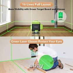 Niveau laser automatique Elikliv 16 lignes auto-nivelant avec faisceau vert 4D 360° et mesure rotative