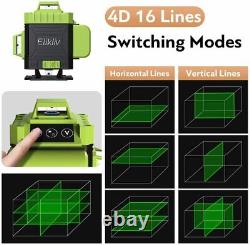 Niveau laser automatique Elikliv 16 lignes auto-nivelant avec faisceau vert 4D 360° et mesure rotative