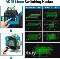 Niveau laser automatique Elikliv 4x360° à lignes croisées pour la construction