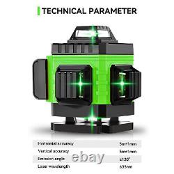 Niveau laser croisé à 16 lignes Kit d'outils avec télécommande 360° Rotatif à auto-nivellement 15M Vert