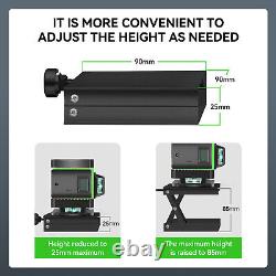 Niveau laser croisé à 16 lignes Kit d'outils avec télécommande 360° Rotatif à auto-nivellement 15M Vert