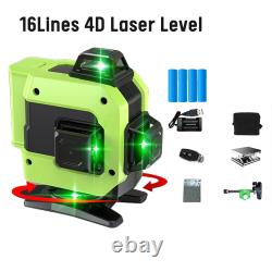 Niveau laser croix rotatif automatique vert 3D 12/ 4D 16 lignes avec auto-nivellement à 360°