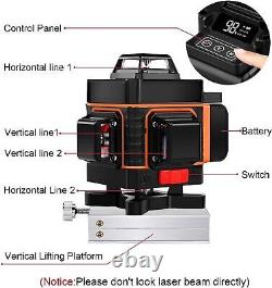 Niveau laser rotatif 360 degrés Elikliv 4D 16 lignes, auto-nivelant horizontal et vertical