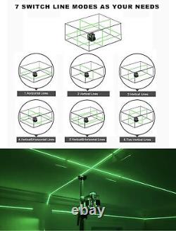 Niveau laser rotatif 3x360° à faisceau vert auto-nivelant avec trois plans de croix