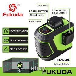 Niveau laser rotatif Fukuda 360 12 lignes 3D auto-nivelant horizontal vertical