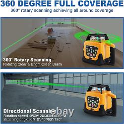 Niveau laser rotatif Iglobalbuy avec laser vert autonivelant, kit, faisceau vert 500M 360°