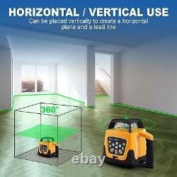 Niveau laser rotatif Kit de nivellement automatique à laser vert, faisceau vert de 500M 360° Automa