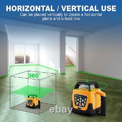 Niveau laser rotatif Kit de nivellement automatique à laser vert, faisceau vert de 500M à 360° automatique