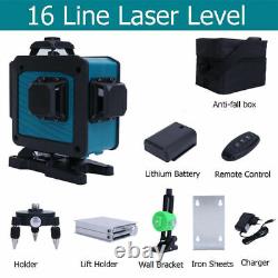 Niveau laser rotatif à 16 lignes, niveau laser en croix à 360° auto-nivelant avec outil de mesure 4D