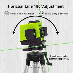 Niveau laser rotatif auto-nivelant à faisceau vert de 12 lignes IE12, 360° horizontal et vertical