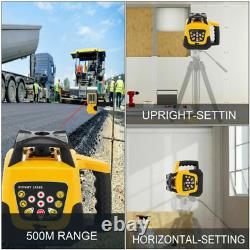Niveau laser rotatif auto-nivelant faisceau rouge 300m, faisceau vert 500m