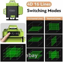 Niveau laser rotatif autonivelant à faisceau vert 360° Elikli 4D 16 lignes avec soulèvement laser