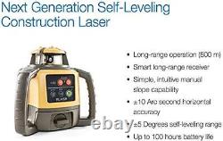 Niveau laser rotatif horizontal auto-nivelant RL-H5A avec bonus de carnet de terrain EDEN, IP66