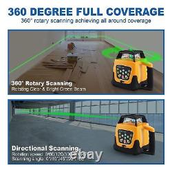 Niveau laser rotatif niveau laser vert kit d'auto-nivellement, faisceau vert de 500m, 360° automatique