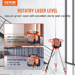 Niveau laser rotatif rouge 1650 pieds, niveau laser autonivelant à 360 degrés, kit avec support
