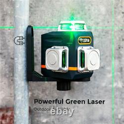 Niveau laser rotatif vert auto-nivelant CIGMAN CM701 avec trépied et télécommande.