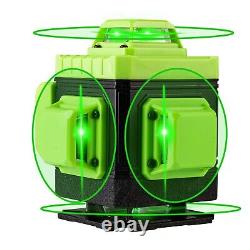 Niveau laser vert 4D à 16 lignes avec nivellement automatique et rotation à 360 degrés + trépied de 54 pouces