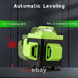 Niveau laser vert 4D à 16 lignes avec nivellement automatique et rotation à 360 degrés + trépied de 54 pouces