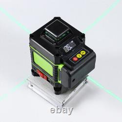 Niveau laser vert 4D à 16 lignes avec rotation à 360°, outil de mesure auto-nivelant