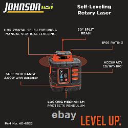 Système laser rotatif autonivelant Johnson Level & Tool 99-027K, 8.75, rouge, 1 kit